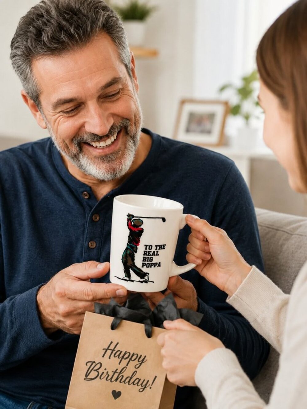 Golf Dad Mug | To The Real Big Poppa | Royal Norfolk 14oz | Father's Day Gift